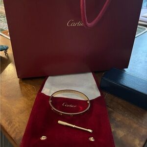 Cartier 18K Gold Love Bracelet with Tool
